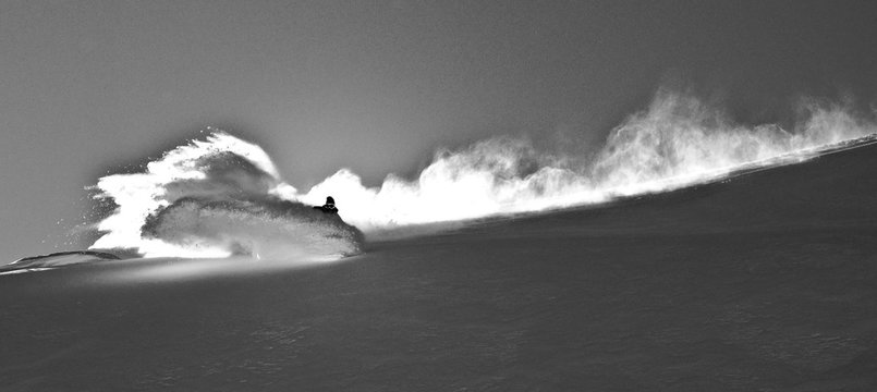 powder turn on fresh snow