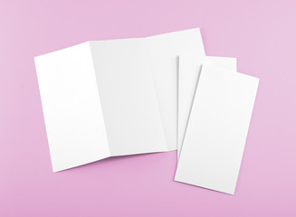 Obraz na płótnie Canvas blank white folding paper flyer