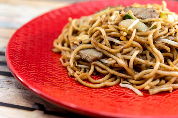 fried noodle asian food on the table