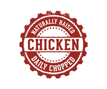 naturally raised daily chopped chicken product sign stamp label