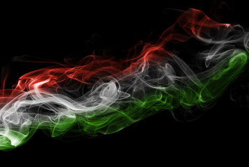 Hungary flag smoke