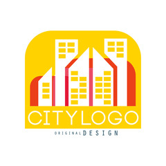 City logo original design, modern real estate and city building vector Illustration