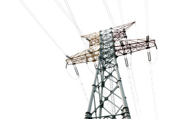 Electricity pylon isolated on white