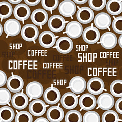 Coffee shop, on a green background.