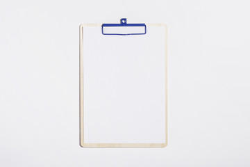 wood clipboard on the white background.