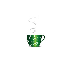 Cup of tea on a white background. Vector.