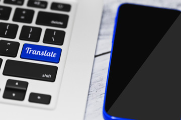 Online translating application concept