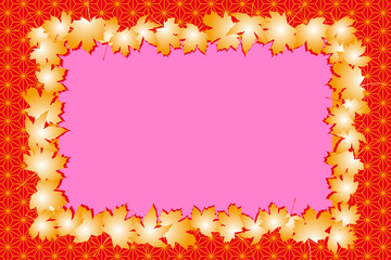 Obraz premium #Background #wallpaper #Vector #Illustration #design #Image #Japan #china #Asia #free_size #背景 #壁紙 #ベクター #イラスト #無料 #無料素材 #バックグラウンド #フリー素材 #和風素材 #日本 背景素材,写真枠,フォトフレーム,日本,秋,紅葉,和風イメージ,模様,和柄,もみじ,いちょう,かえで