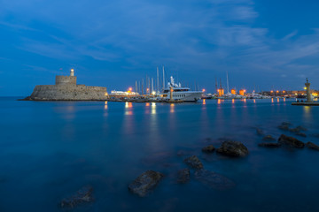 Naklejka premium Agios Nikolaos fortress on the Mandraki harbour of Rhodes