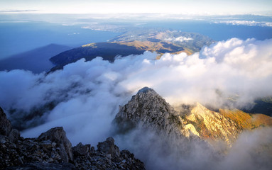 Travel on Athos Mountain. On the top of the Agion Oros (Athos Mountain) in Greece