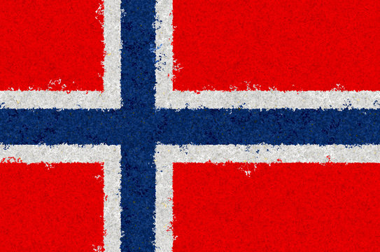 Norwegian Flag with a blossom pattern