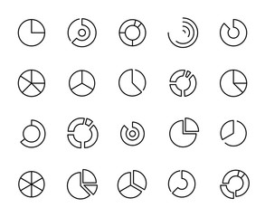 Obraz premium Modern pie chart line icon