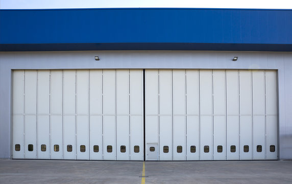 Airport Hangar From The Outside