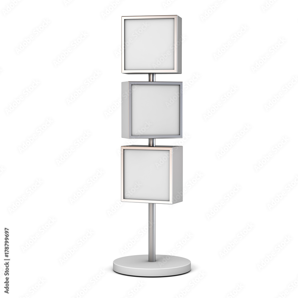 Aufkleber blank box signboards with pole stand , blank mock up , signage boards or advertising square billboar