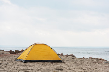 camping tent on seahore