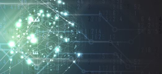 abstract futuristic circuit computer internet technology board business dark background