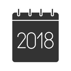2018 annual calendar glyph icon
