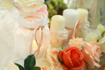 beautiful bright festive wedding decoration on your wedding day