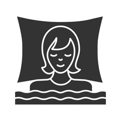 Sleeping woman glyph icon