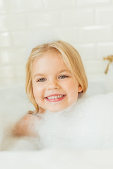 adorable child in bathtub