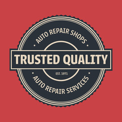 Vintage Auto service label, Badge & Emblem. Vector illustration.