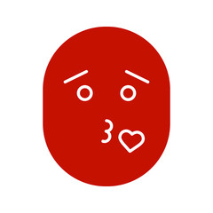 Smiley throwing kiss glyph color icon