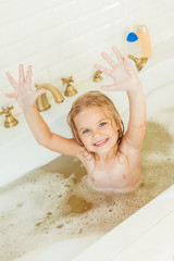 adorable child in bathtub
