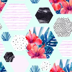 No drill blackout roller blinds Marble hexagon Abstract summer hexagon shapes seamless pattern