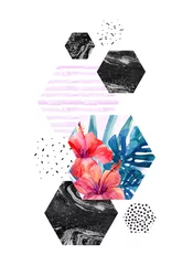 Deurstickers Abstract watercolor tropical background © Tanya Syrytsyna