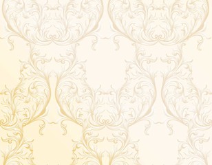 Baroque golden pattern background. Ornament Decor for invitation, wedding, greeting cards. Vector illustrations