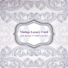Vintage Luxury card with baroque ornament Vector. Abstract design illustration. Place for texts