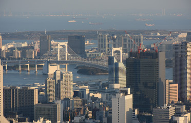 日本の東京都市景観「東京湾や&ldquo;お台場&rdquo;方面を望む」
