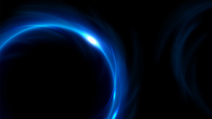 Blue light twisted in widescreen. Vector Illustration