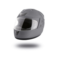 Motorcycle helmet over isolate on white with clipping path.
