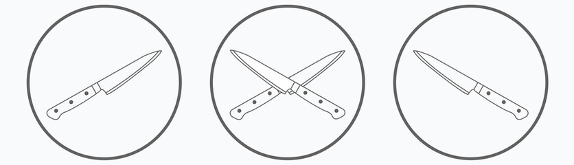 Vector kitchen knife, flat design