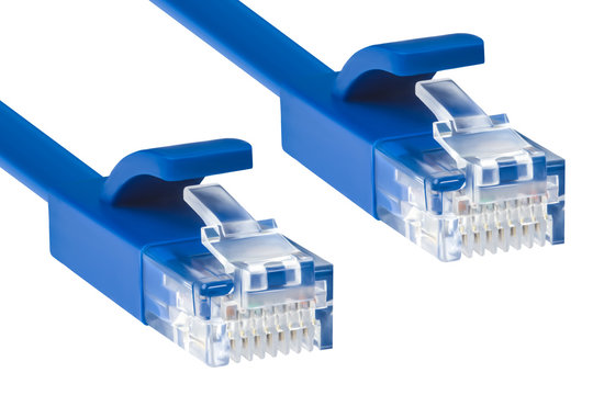 Wire patch cord for internet blue, connectors lan