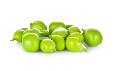 Snow peas seeds on white background