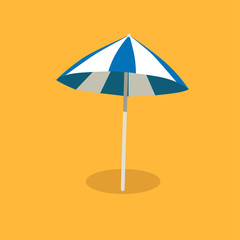 Blue and White Sun Umbrella Isolated illustration