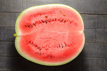 Half a watermelon top view