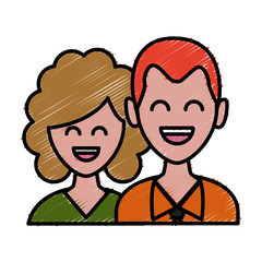 Cute couple cartoon icon vector illustration graphic design