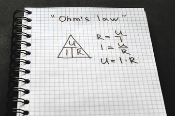 Page with formulas and Ohm's law - 178806024