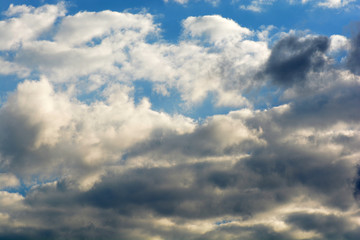 Blue sky with white clouds. Nature concept