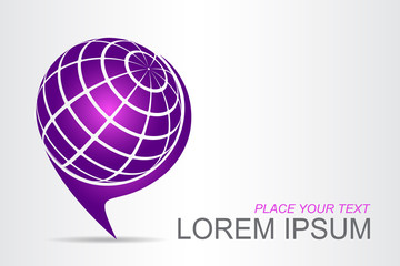 Logo stylized spherical surface with abstract shapes