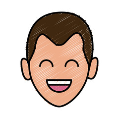 Obraz premium Man smiling cartoon icon vector illustration graphic design