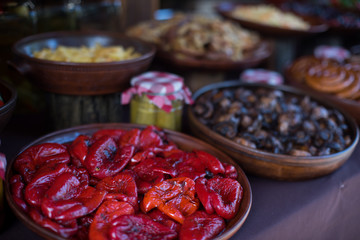 Dish of red pepper..