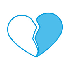 Broken heart symbol icon vector illustration graphic design