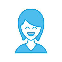 Woman smiling cartoon icon vector illustration graphic design