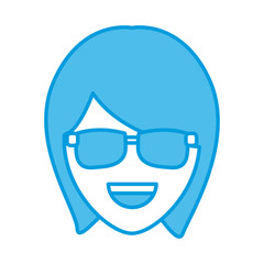 Woman with sunglasses icon vector illustration graphic design