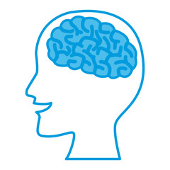 Human brain head silhouette icon vector illustration graphic design