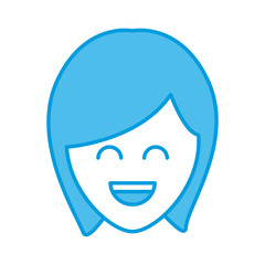 Woman smiling cartoon icon vector illustration graphic design